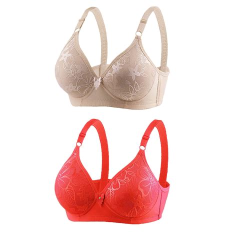 Mallwal Lace Bra And Panty Set Women No Underwire Bra Feature V Neck Training Bra Style W 413