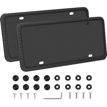 Amazon Livtee Black Silicone License Plate Frame Universal