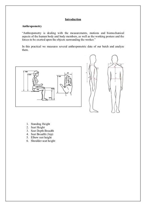 Anthropometric Data And Analysis