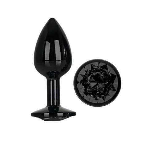 Blackgem Plug Anal Metálico con Joya Talla S Negro Noche Secreta