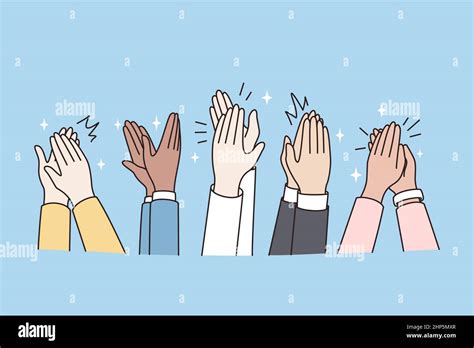 People Hands Clap Show Acknowledgement After Performance Stock Vector