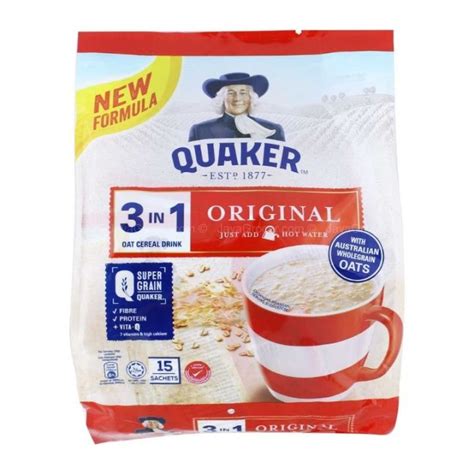 Quaker Oat Cereal Drink 3in1 Original 15 S X 28g Lazada