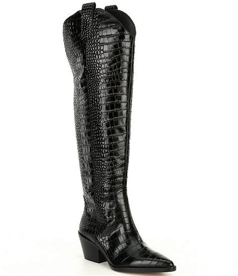 Tall Black Croc Boots Atelier Yuwa Ciao Jp