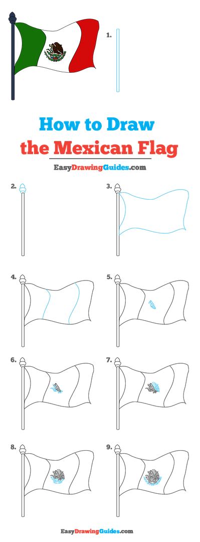 How To Draw The Mexican Flag Really Easy Drawing Tutorial Mexican