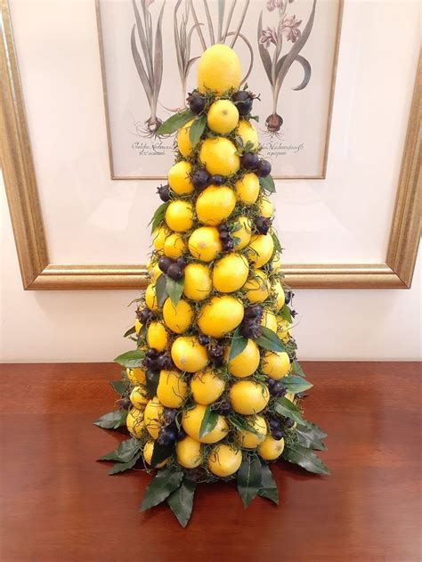 Christmas Lemon Topiary Cone Lemon Topiary Centerpiece Lemon Etsy