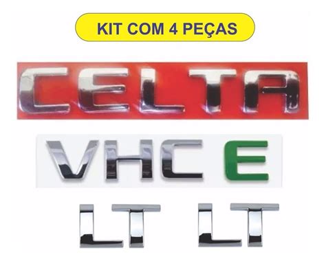 Kit Emblemas Celta Vhce Lt Pe As Cromados Parcelamento Sem Juros