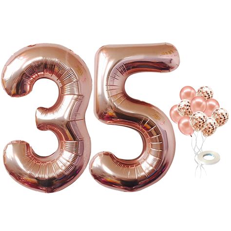 Buy KatchOn Rose Gold 35 Balloon Numbers 40 Inch Happy 35th