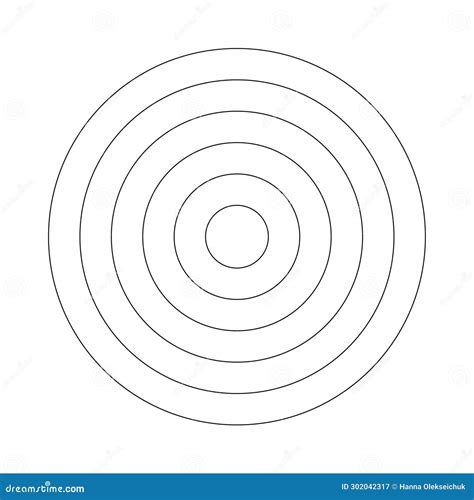 Polar Grid Of Concentric Circles Circle Diagram Divided On Five