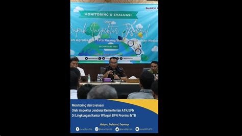 Monitoring Evaluasi Inspektur Jenderal Kementerian Agraria Dan Tata