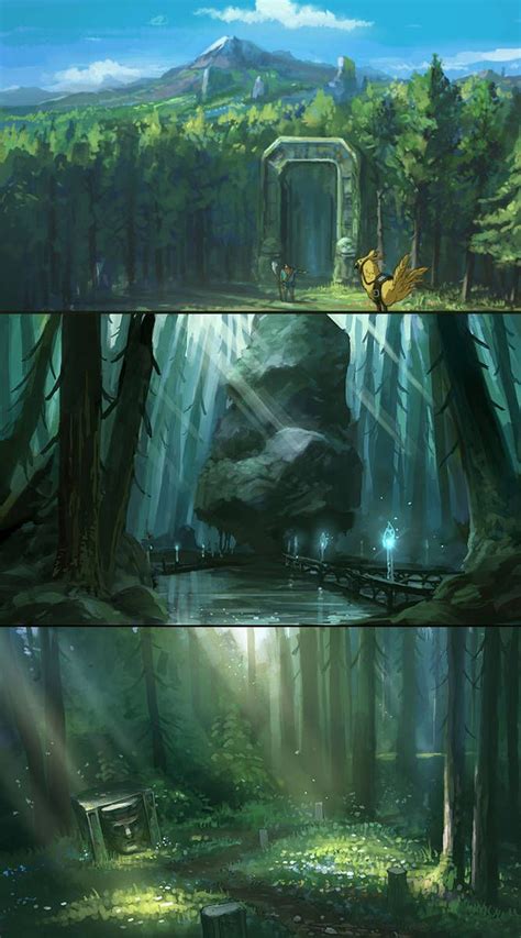 Forest Environment Sketches by Tonyholmsten