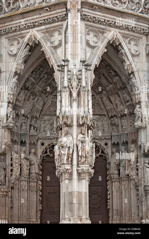 Gothic Entrance Portal With Relief Figures 1385 1415 Regensburg