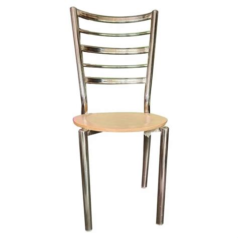 Silver Steel Cafeteria Chair Seating Capacity 1 Size 20 Inch