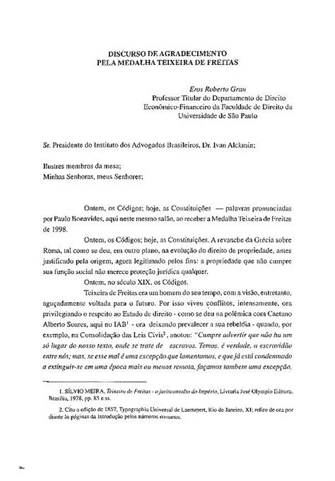 Pdf Discurso De Agradecimento Pela Medalha Teixeira De Pdfslide Net