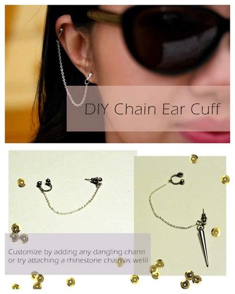 Chained Ear Cuff Ear Cuff Chain Ear Cuffs Diy Earrings And Necklaces