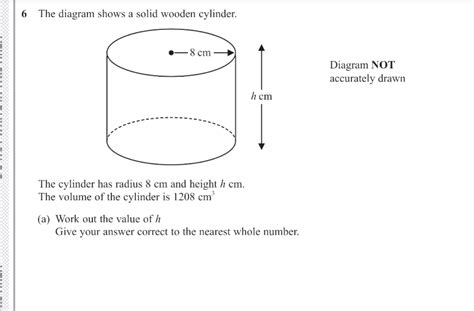 6 The Diagram Shows A Solid Wooden Cylinder StudyX