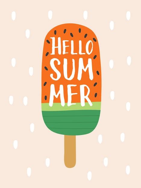 Premium Vector Hello Summer Poster Vector