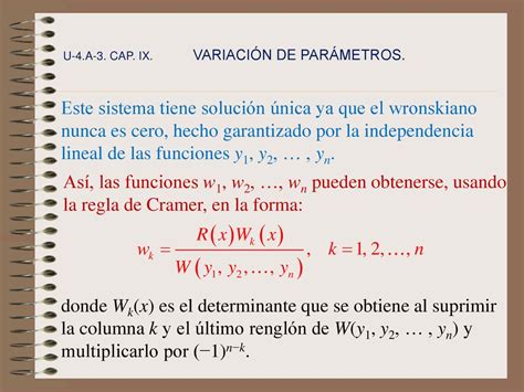 Unidad 4 Anexo 3 CapÍtulo Ix MÉtodo De VariaciÓn De ParÁmetros Ppt