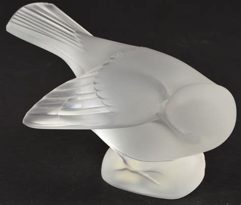 Lot Lalique Frosted Crystal Sparrow Paperweight