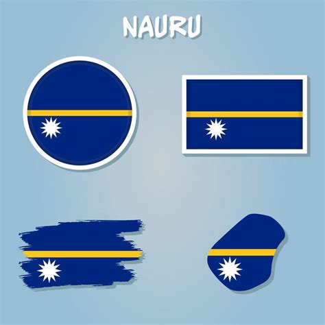 Nauru Flag National Oceania Emblem Icon Vector Illustration Abstract