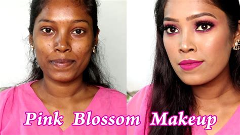 Dark Skin Makeup Tutorial In Tamil 💐 Pink Blossom Look 💐 Youtube