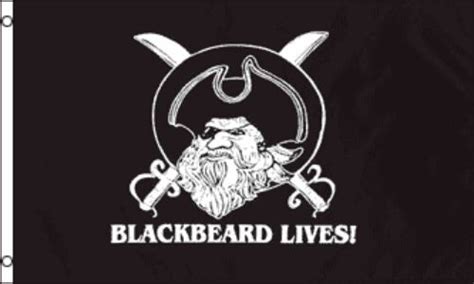 X Jolly Roger Pirate Barbe Noire Lives Edward Teach Flag Banner