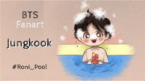 [bts Fanart] Chibi Jungkook Speed Drawing Roni Pool Youtube