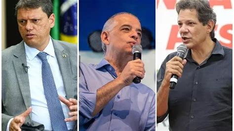 Datafolha Haddad lidera em SP seguido por Rodrigo e Tarcísio empatados