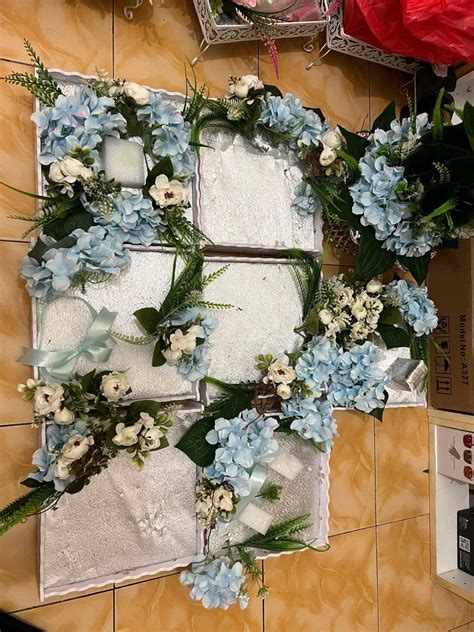 Jual Dulang Hantaran Nikah Tunang Sanding Kahwin Wedding Warna Biru