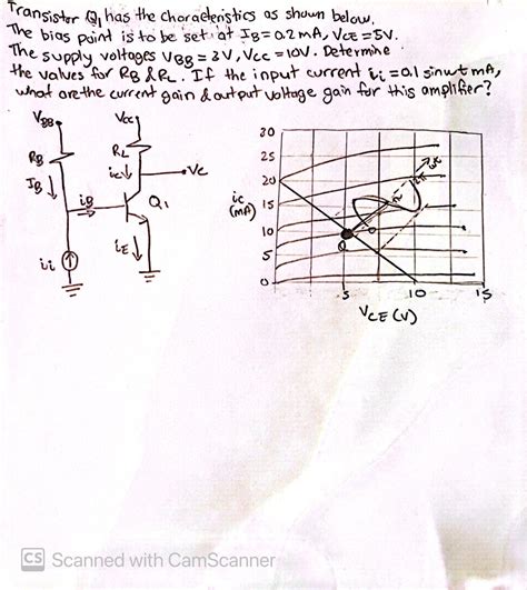 Solved Transistor Q1 Has The Choracteristios As Shown Be