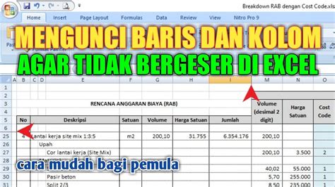 Cara Mengunci Baris Dan Kolom Di Excel Agar Tidak Bergeser Menu Freeze