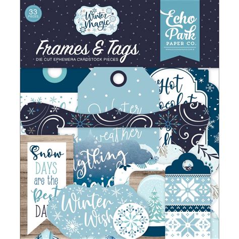 Echo Park Winter Magic Collection Die Cut Tags And Frames