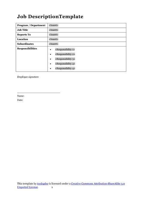47 Job Description Templates Examples Template Lab Images