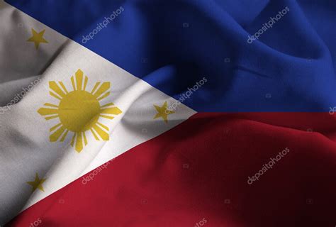 Closeup of Ruffled Philippines Flag, Philippines Flag Stock Photo by ...