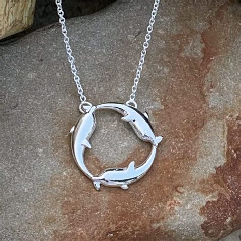 Sterling Triple Dolphin Necklace GLE Good Living Essentials