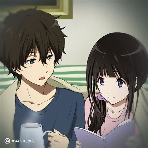 Pixiv Id 3383567 Hyouka Oreki Houtarou Chitanda Eru Blunt Bangs Anime Couples Manga Cute