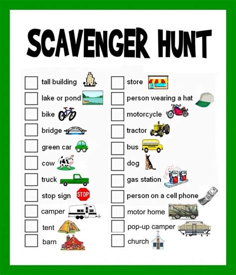 Picture Scavenger Hunt Ideas For Adults