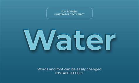 Effet De Texte Vectoriel Modifiable Par L Eau Vecteur Premium