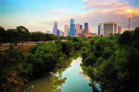 Houston Skyline At Sunset by Moreiso