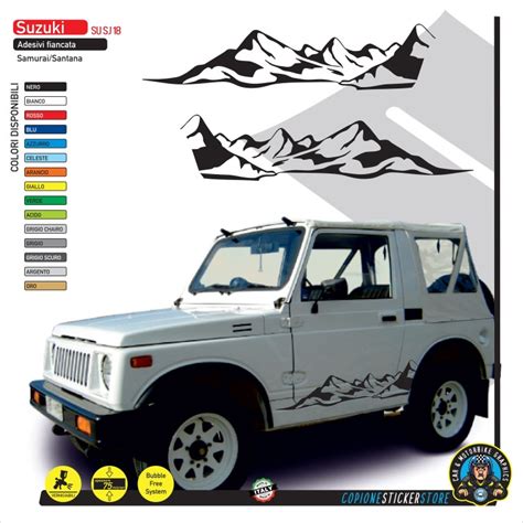 Grafiche Montagne Fianco Laterale Fuoristrada Auto Suzuki Santana E