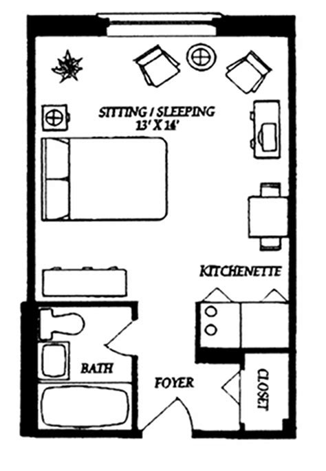 Efficiency Apartment Floor Plans Homystyle