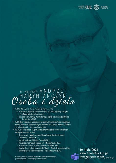 Kul Wydzia Filozofii Osoba I Dzie O P Ks Prof Andrzeja