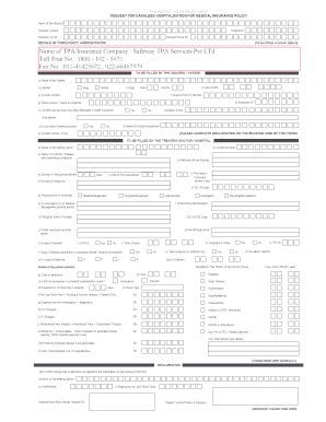 Fillable Online Irda Pre Auth Form Pdf Fax Email Print Pdffiller