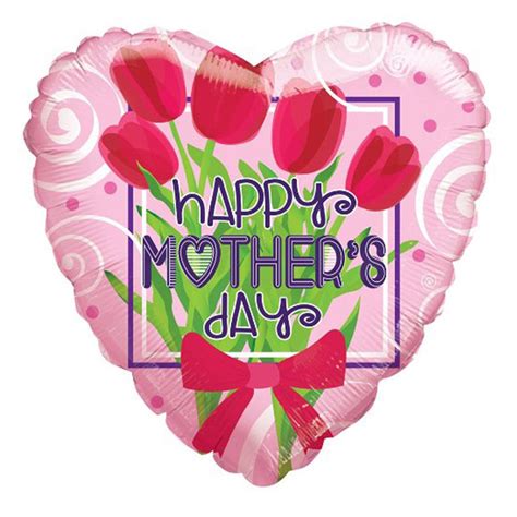 18 Happy Mothers Day Heart Shape Pink Foil Mylar Balloons 6 Ball