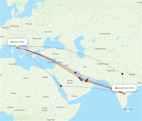 All Flight Routes From Hyderabad To Rome Hyd To Fco Flight Routes