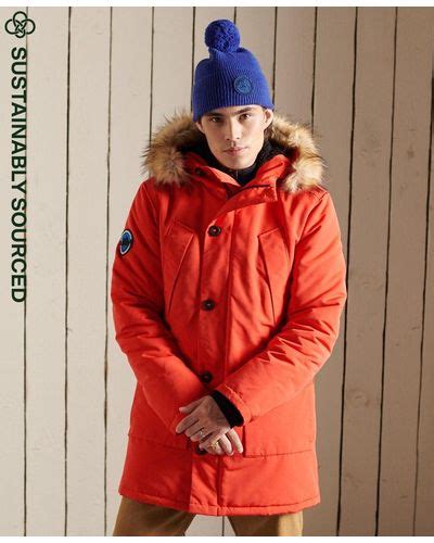 Red Superdry Coats For Men Lyst