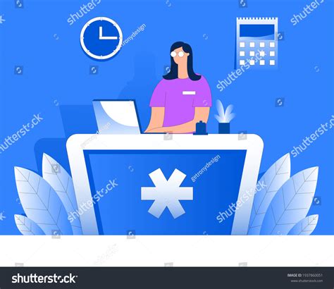 Medical Receptionist Illustration Receptionist Medical Center Stock Vector Royalty Free