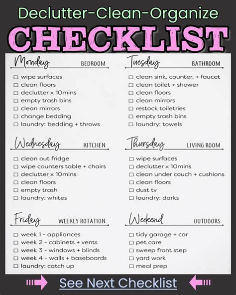 Declutter Checklist Declutter Challenge House Cleaning Checklist