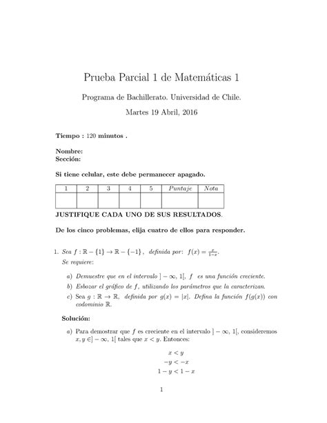 Exam 19 Abril 2016 Preguntas Y Respuestas Prueba Parcial 1 De Matem