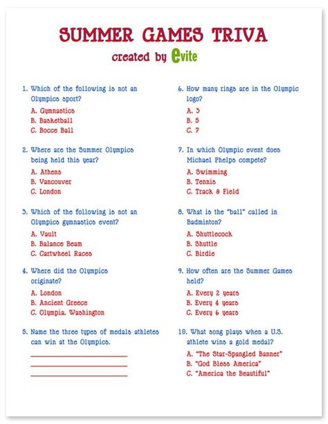 Trivia Questions And Answers Multiple Choice Printable Trivi