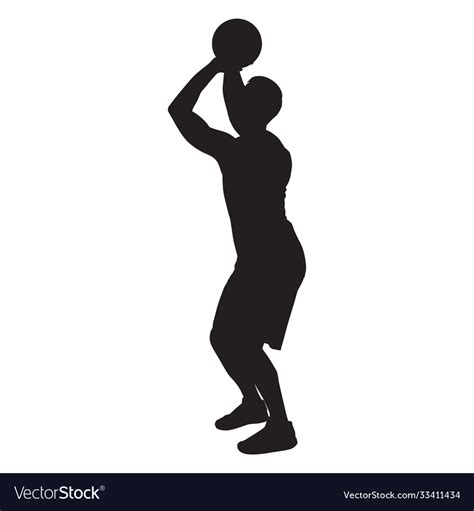 Professional basketball player silhouette shooting